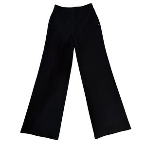 Ann Taylor Wide Leg Career Trousers Side Zip 4 Black Capsule Wardrobe Minimalist